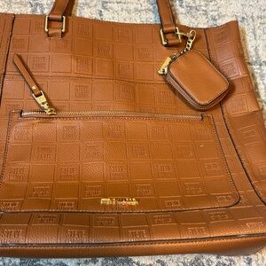 Steve Madden Brown Embossed Tote with Coin Pouch